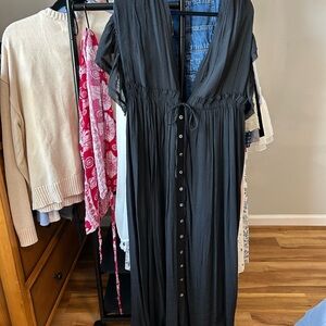 Elegant Black Button-Down Dress